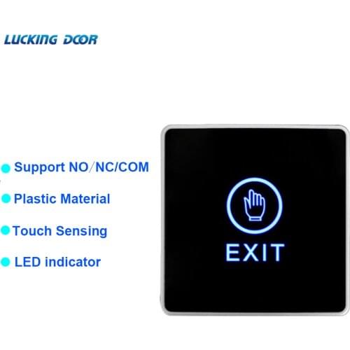 86*86mm Backlight Push Touch Exit Button Infrared Contactless Door Release Switch for access Control System With LED Indicator