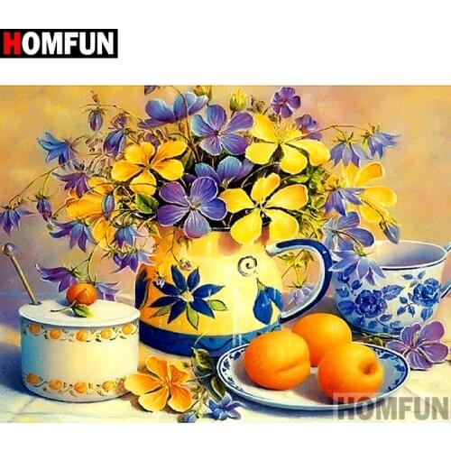 HOMFUN Full Square/Round Drill 5D DIY Diamond Painting"Flower landscape"Embroidery Cross Stitch 3D Home Decor Gift A10271