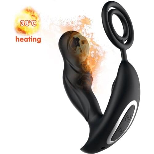 Anal Vibrator Male Prostate Massage Heating Anal Plug Prostate Stimulator Butt Plug Delay Ejaculation Ring Sex Toy for Men Gays