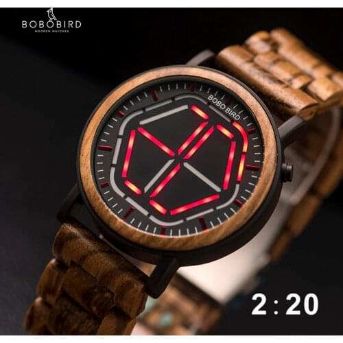 BOBO BIRD LED Display Watch Men relogio masculino Night Vision Digital Mens Watches reloj hombre V-P13