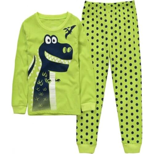 TUONXYE Child Pajama Cartoon Dinosaur Pyjamas Set Kids Pijama Infantil Boys Nightwear Cotton Girls Long Sleeve Sleepwear Suit