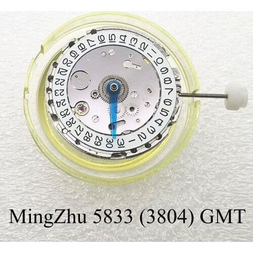 DG MingZhu 5833 (3804) GMT date automatic mechanical movement Parnis fit mens watch