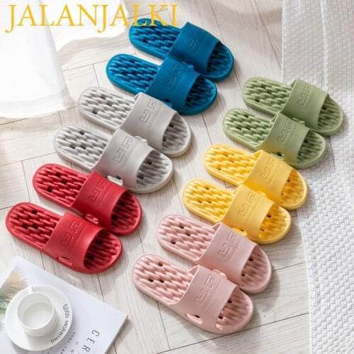 JALANJALKI Indoor Women Slippers Solid Thick Non-slip Men Casual Slides Quick Dry Concise Couple Shoes Light EVA Femal Platforms