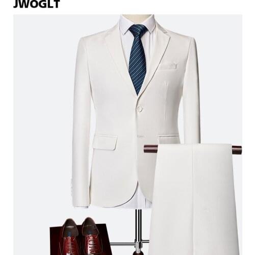 Spring Autumn Korean Fashion Men Suit Casual Business Blazers Two Piece White Black Red Wedding Boutique Suits 5XL 6XL