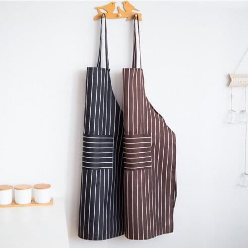 Cooking Chef Apron Kitchen Adjustable Cotton Canvas Stripe Baking Accessories Dropshipping