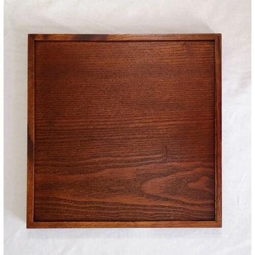 Square Shape Wood Pan Plate Fruit Dishes Saucer Dessert Dinner Bread Wooden Plates Tea Tray