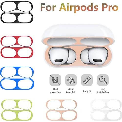 Hot Selling Electroplate Film Sticker Dust-proof Metal Protective Cover Case Headphones Accessories for AirPods Pro