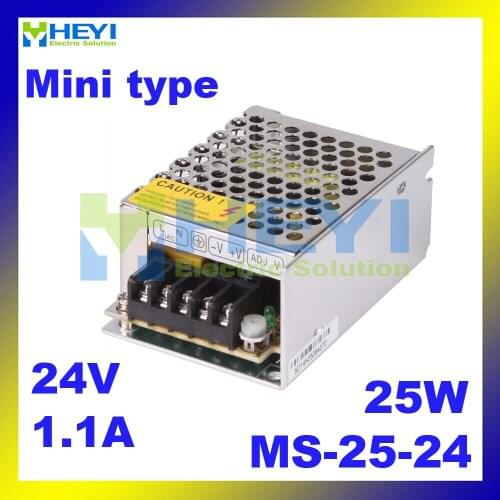 Mini power supply 85*58*38mm MS-25-24 with single switching output 24VDC 1.1A 25W Micro power supply