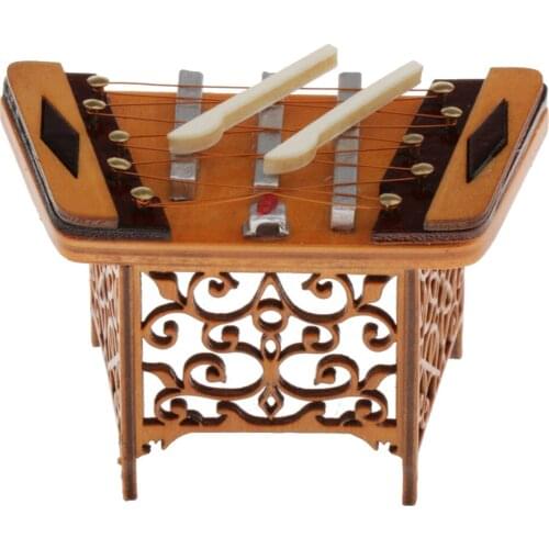 Miniature Dulcimer Yangqin Musical Instrument 1/12 Dollhouse Accessories DIY