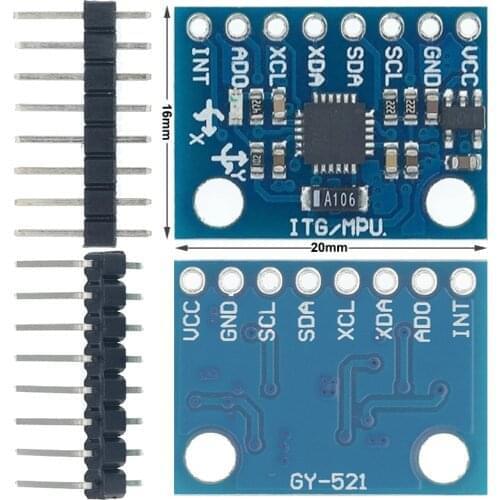 50PCS GY-521 MPU-6050 MPU6050 Module 3 Axis analog gyro sensors+ 3 Axis Accelerometer Module C74