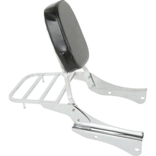 Motorcycle Chrome Backrest Sissy Bar Luggage Rack For Honda Shadow Spirit VT750DC 2001-2008