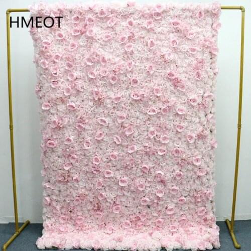Can Be Rolled Up Cloth Rose Flower Wall Artificial Peony Flower Wall Panel Wedding Background Road Lead Flower Mats Fabric Base