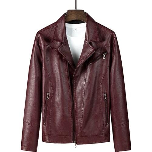 Mens Motorcycle Jacket 2021 Autumn Winter Men New PU Leather Jackets Casual Embroidery Biker Bomber Coat Zipper Fleece Overcoat