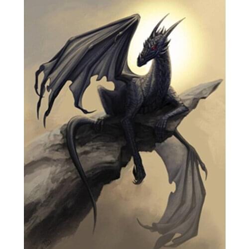 Black Dragon Animal 40×50 DIY Painting By Numbers Hand Painted Oil Painting Adult Child Picture Colouring Home Decor Unique Gift