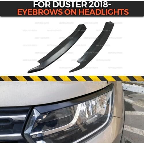Eyebrows on headlights for Dacia Duster 2018- /Renault Duster 2021- ABS plastic cilia eyelash molding decoration styling tuning