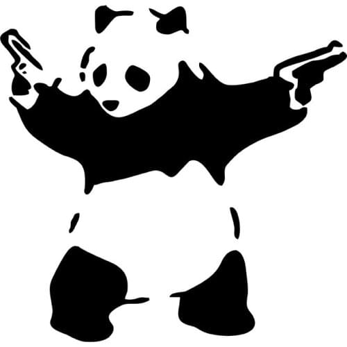 MIGNATIS - Gangster Panda Holding Gun Sticker Mural Art Decal For Car Window Loptop Decoration Vinyl Stickers Waterproof Self Name