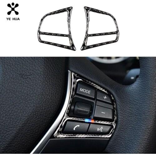 For Bmw F30 Car Stickers and Decals 3 Series Steering Wheel Button Cover Carbon Fiber Interior Details Decoration Accessories