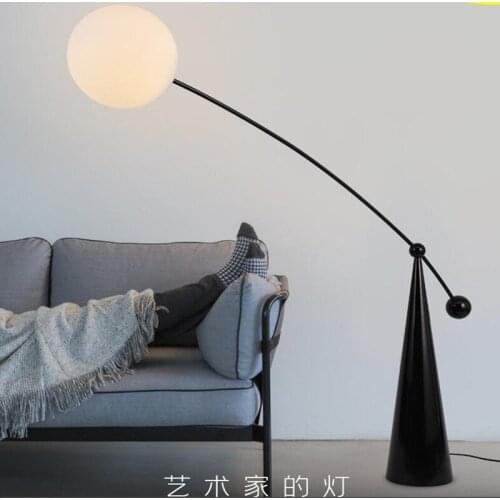 Nordic Minimalist Floor Lamp Frosted Glass Spray Paint Fishing Light for Living Room Bedroom Bedside Decor Led Standing Lamps