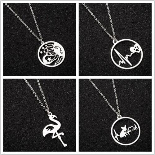 Oly2u Behemian Antique Human Face Sun Moon Star Necklaces Personalize Women Statement Heart Choker Pendants New Year Gift