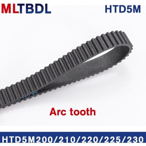 HTD 5M Timing Belt 200/210/220/225/230mm Length 10/15/20/25mm Width 5mm Pitch Rubber Pulley Belt Teeth 40 42 44 45 46synchronous