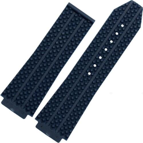 Watch accessories Silicone strap for Hublot HUBLOT Yu-ship rubber strap convex black white blue
