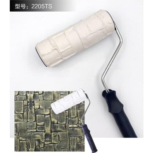 8 Inch Pattern Paint Roller Draw Rubber DIY Construction Tool Portable Embossing Cylinder Stamp Decorative Brush Imitate Stone
