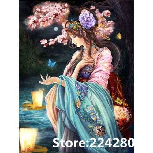 Needlework, Cross stitch,14CT Unprinted Embroidery kits Classical beauty grace unique Art Cross-Stitching,DIY Handmade decor