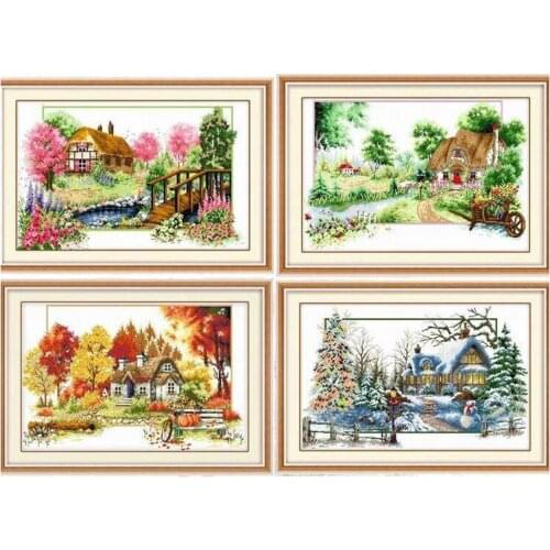Needlework,DIY Cross stitch,Sets For Embroidery kits four seasons home decro Counted Cross-Stitching,factory direct sale