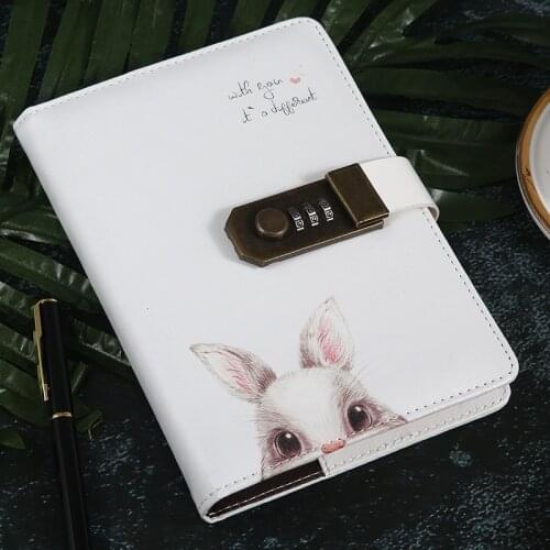 Creative Painted Cartoon Password Notebooks with Lock Diary Notebook and Journals Book Agenda 2021 Planner Organizer Notepad