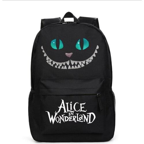Alice Cat Designer Kids Backpack Anime Shoulder School Travel Bag Gift 45 x 32 x 14 cm Black Backpack