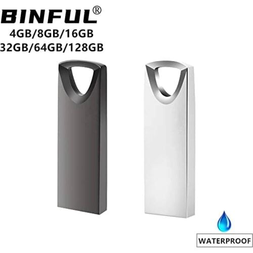 2021 BiNFUL usb flash drive 4GB 8GB 16GB 32GB 64GB pen drive pendrive флешка waterproof silver u disk memoria cel usb stick gift