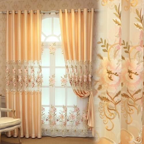 High-precision Hollow Embroidery Flower Semi-shading Curtain Customized Curtain Products Curtains for Living Dining Room Bedroom