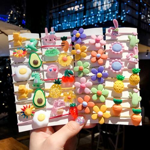 5/10 Pcsbag Childrens Cute Cartoon Hairpin Girls Baby Cute Hairpin Rubber Band Childrens Hair Accessories Headbands