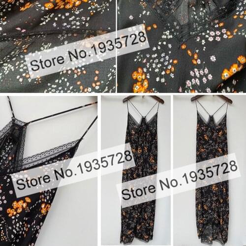 Ladies High Quality Viscose Floral Printed Midi Dress With Hollow Out Patchwork Detail