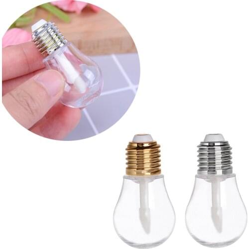 1/5 PCS Light Bulb Shape Empty Lip Gloss Tube Clear Mini Refillable Lip Balm Bottles Cute Plastic Empty DIY Bottles With Rubber