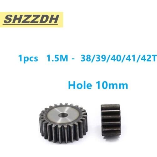 1PCS Spur gear 1.5M 38T 39T 40T 41T 42T inner hole 10mm flat gear 45# steel material CNC frame parts