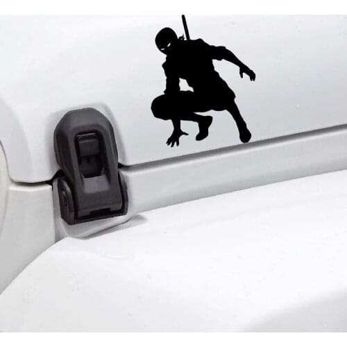 10.5*13.1CM Ninja In The Dark Vivid Warrior Decal Covering The Body Soldier Car Sticker Black/Silver Vinyl C21-0064
