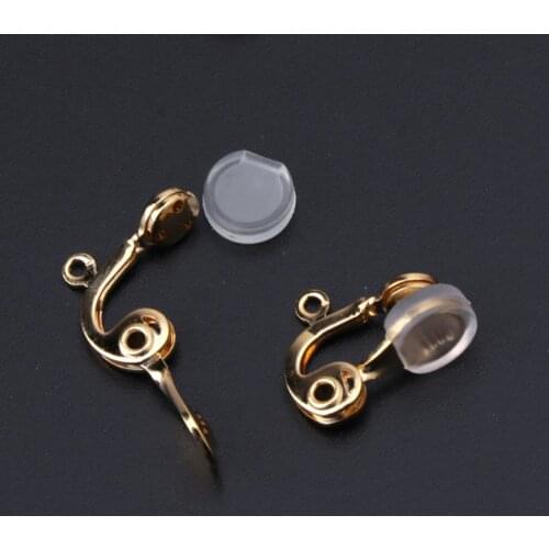 10Pc Clip-on Earring Converter Non-pierced Ear Hoop With Comfort Earring Cushion U2JF