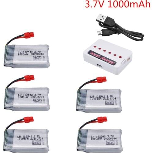 3.7V 1000mAh 102542 Lipo Battery for Syma X5HC X5HW X5UW X5UC RC Quadcopter Battery with Charger Drone Spare Part