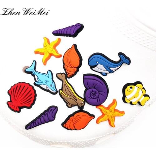 Shoe Accessories Apparel Bag Animals Shoe Charms Accessories Conch Mussel Shark Starfish Shoe Buckle Decoration for Jibz Kids