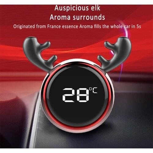Creative Cartoons Automotive aromatherapy diffuser Temperature Display Electronic Clock Thermometer Aromatherapy Car Accessorie