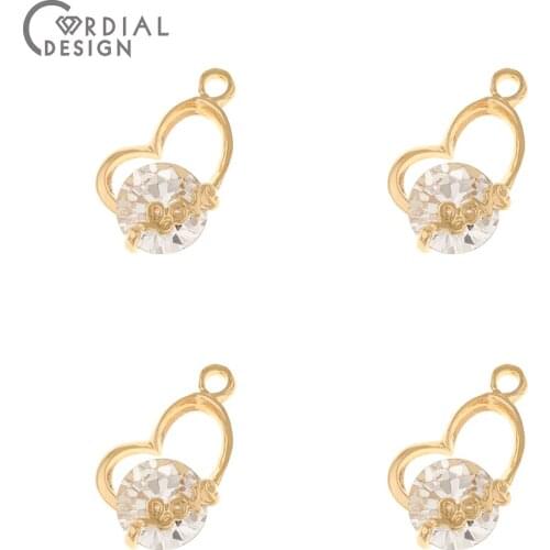 Cordial Design 30Pcs 11*19MM CZ Charms/Jewelry Accessories/Genuine Gold Plating/DIY Making/Earring Findings/Pendant/Hand Made