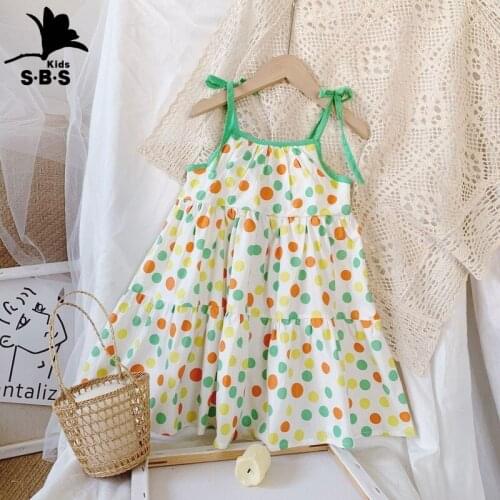 Childrens Clothing Girl Dress Summer 2020 New Arrival Female Baby Vest Wave Dot Printing Dress Kids Dresses for Girls Elegant