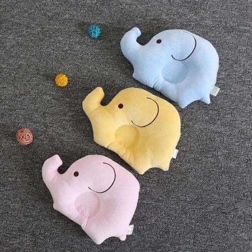 Baby Shaping Pillow Soft Cotton Lovely Cartoon Sleep Head Positioner Anti-rollover Elephant Head Protection Newborn Gift Support