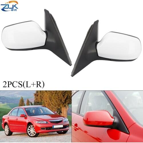 ZUK 2PCS Outer Rearview Side Mirror Assy For MAZDA 6 GG1 2005 2006 2007 2008 2009 2010 2011 2012 3-PINS 5-PINS Electric Folding