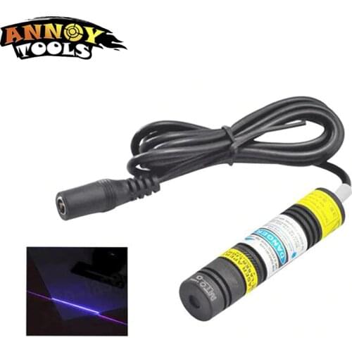 Hot Sale 1pcs Head Glass Lens Focusable Industrial Class 405nm 20mW-300mW blue purple Linear Line Laser Module Free Shipping