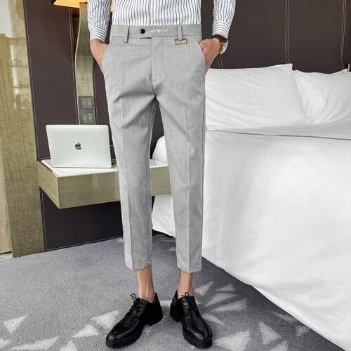 Senior classic mens pants, business casual pants, embroidery, office and wedding, 2020