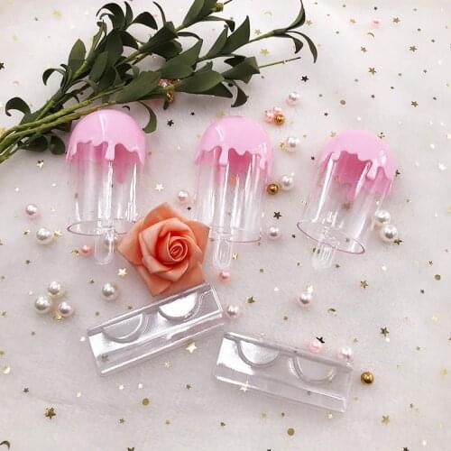 Popsicle eyelash box new style mink lashes package cute eyelashes boxes custom logo clear box best lash seller
