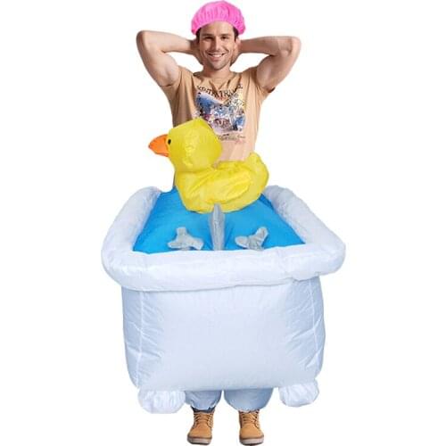 Halloween Costume Funny Christmas Inflatable Costume Bathtub Cosplay Dress Up Clothes Cosplay Party Costumes Adult