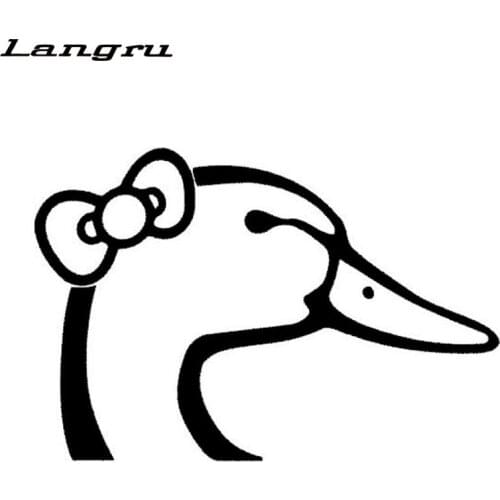 Langru 15.2*10.3CM Girl Duck Lovely Personality Stickers Vinyl Decal Cute Hunting Car Styling Jdm